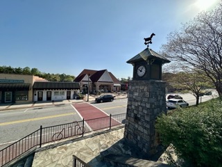 Tryon NC clock tower downtown Trade Street
